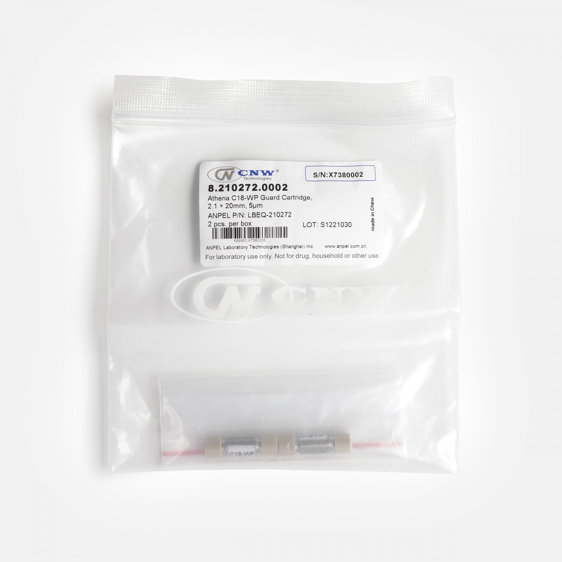 Картридж предколонки, 2,1х20мм,  Athena C18-WP, 5мкм, 2шт.