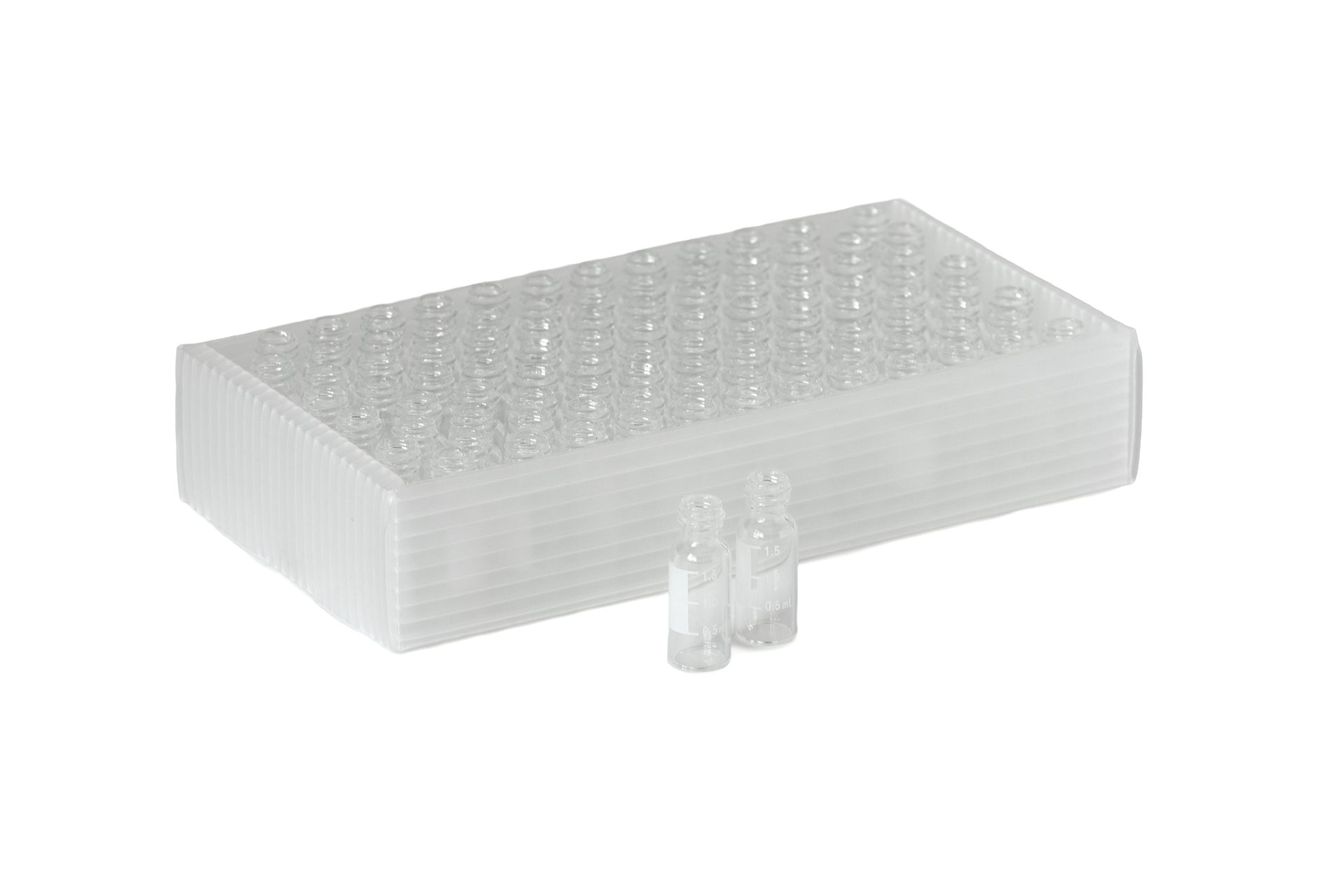 Виала 2 мл, прозрачное стекло, градуировка, резьба 8-425, 100 шт./уп.