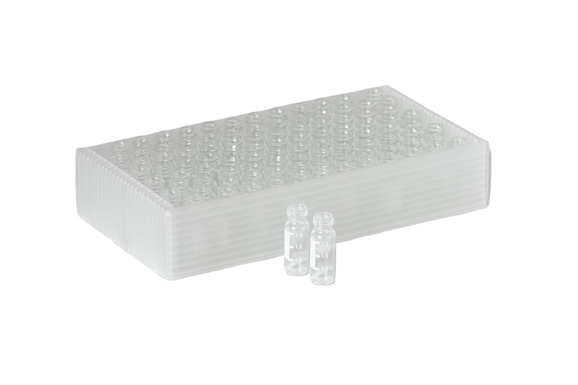 Виала 2 мл, прозрачное стекло, градуировка, диаметр 9мм, 100 шт/уп